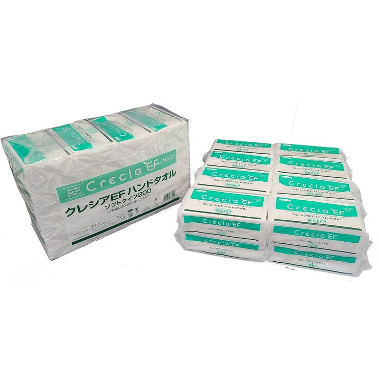 クレシア ハンドタオルソフト 200枚 x 16パック Crecia Hand Towel Soft 200 Sheets x 16 Pack